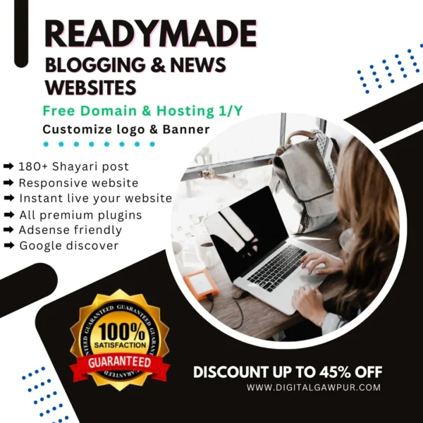 Custom Blogging & News Website with Free Domain and Hosting